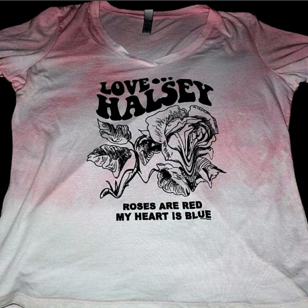 RARE Pink/White Halsey Girls Tee XL HFK Badlands